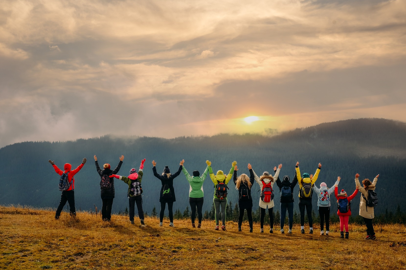 Reisegruppe in den Bergen