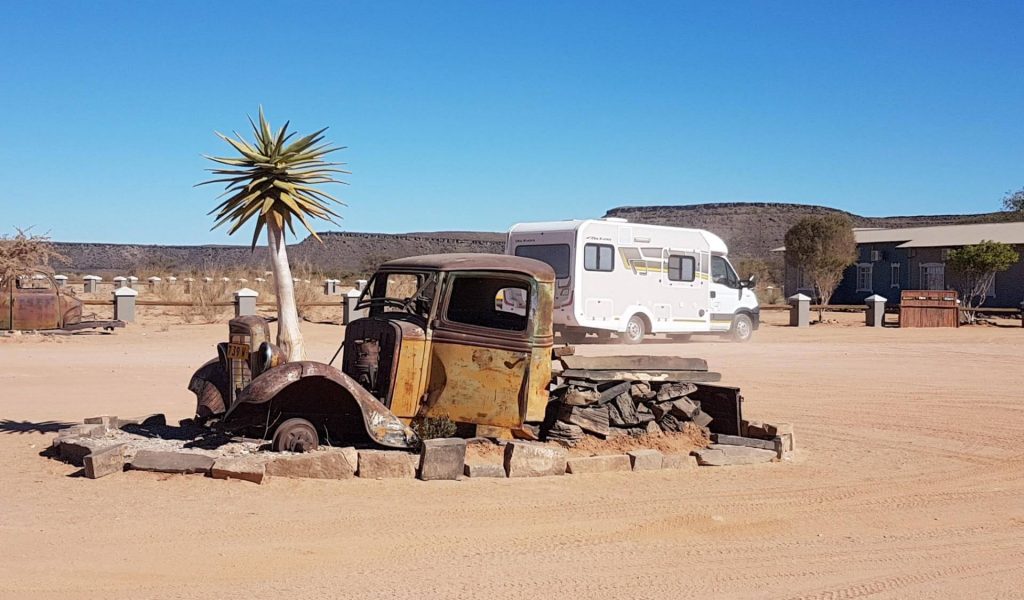 Autowrack in der Wüste